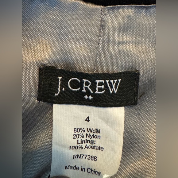 J. Crew Black Women's Wool Blend Blazer with Brown Buttons size 4 - Picture 7 of 7